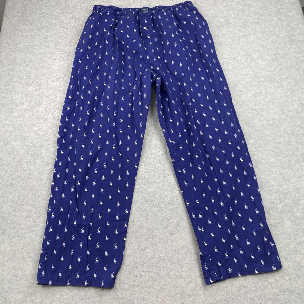 Polo Ralph Lauren Mens Large (31x28) Blue Logo Print Cotton Underwear Pants